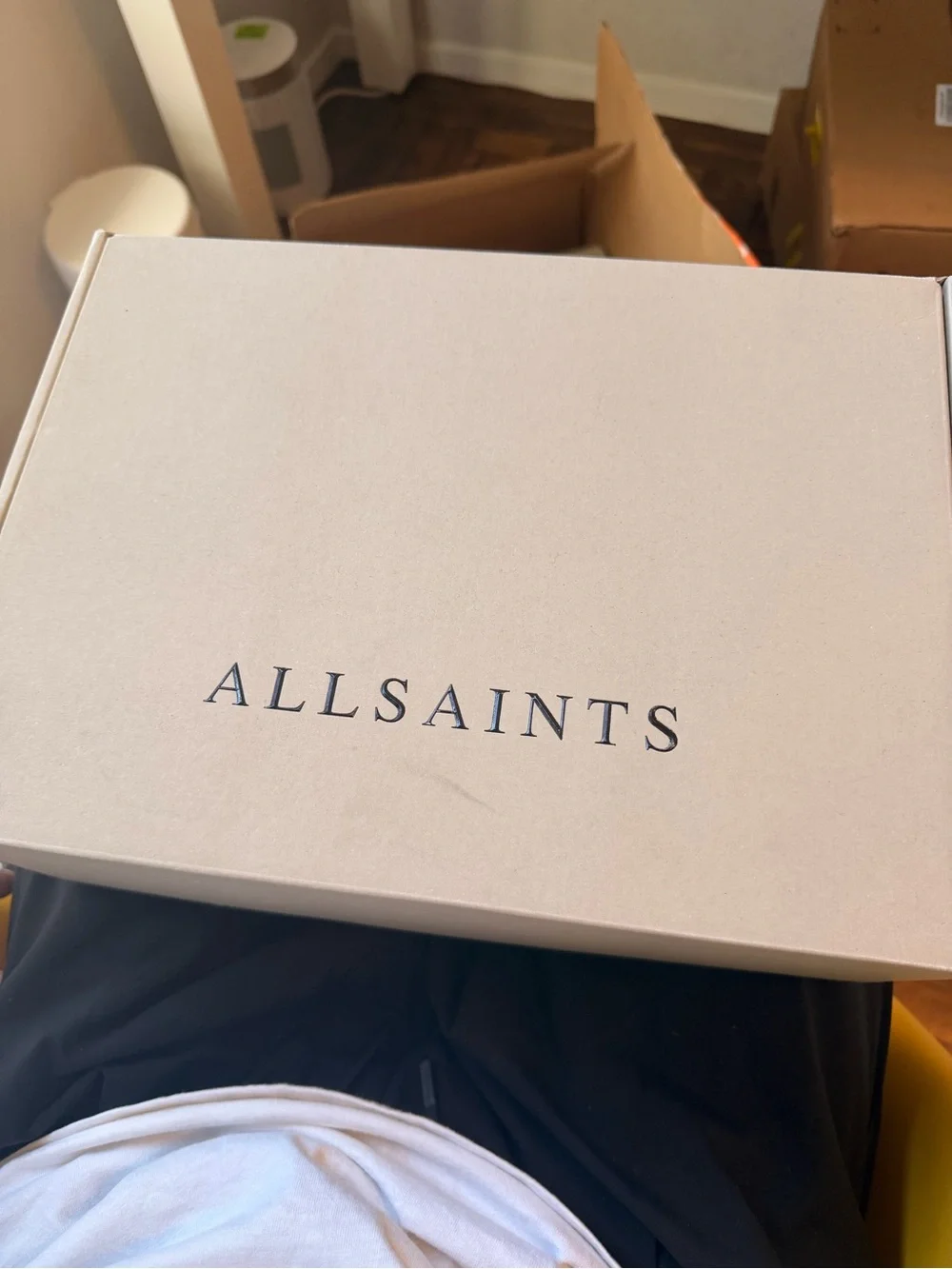 AllSaints Men's Dark Gray Suede Chelsea Boots
